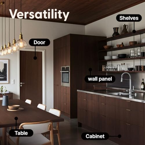 Dark Brown Wood Contact Paper, 17.3" x 118" Peel and Stick Waterproof Wallpaper - Image 4