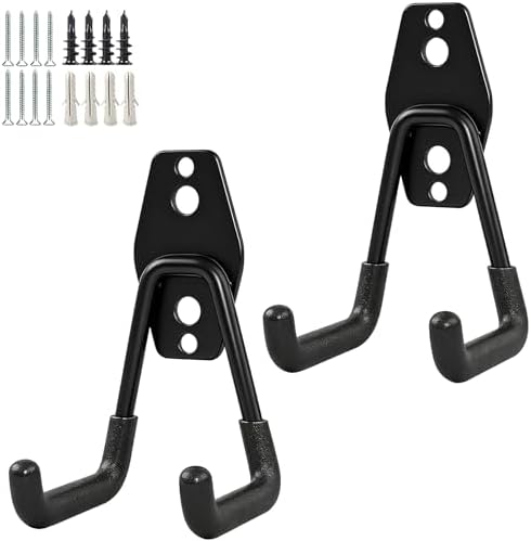 GeeWatom 2 Pack Garage Storage Utility Hooks，Garage Garden Tool Organizer，Steel by GeeWatom