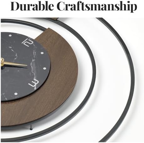 Cuspin Large Wall Clock 30 Inch, Modern Walnut Marble Dial Decorative Clock - Image 4