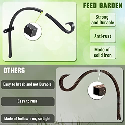 FEED GARDEN 18 Inch 2 Pack Outdoor Hanging Plant Bracket - Image 4