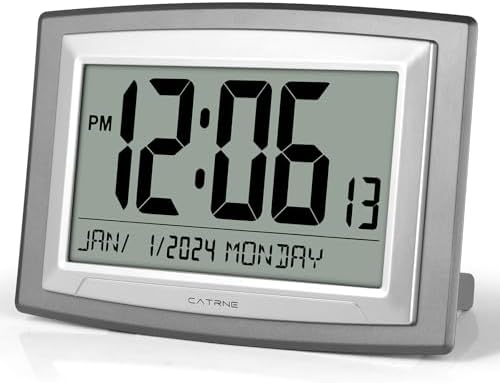 Auto Set Digital Wall Clock Battery Operated, 12.5 Inch Large Display Digital by Catrne