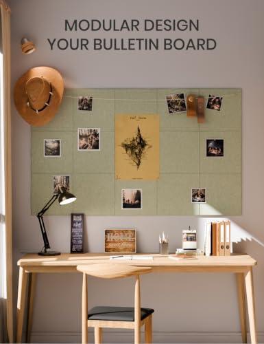 Fluxynara Felt Bulletin Board & Cork Board Alternative, Sage Green - Image 6