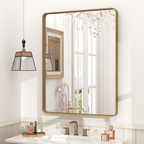 24x32 Inch Gold Bathroom Mirror by CHARMOR