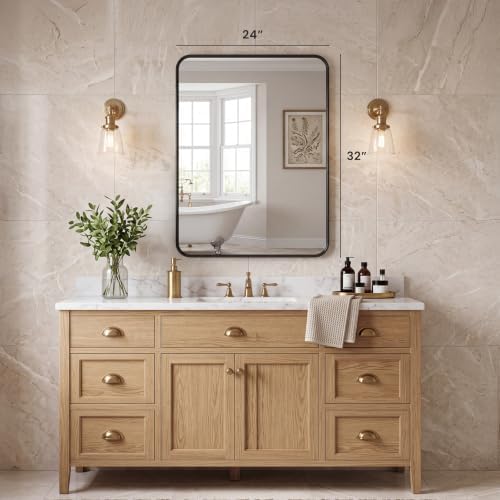 Sweetcrispy Bathroom Wall Mirror, 32x24 Inch Mirror - Image 2