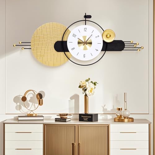 47x19 Inch Modern Silent Wall Clock, Oversized Statement Decor - Image 4