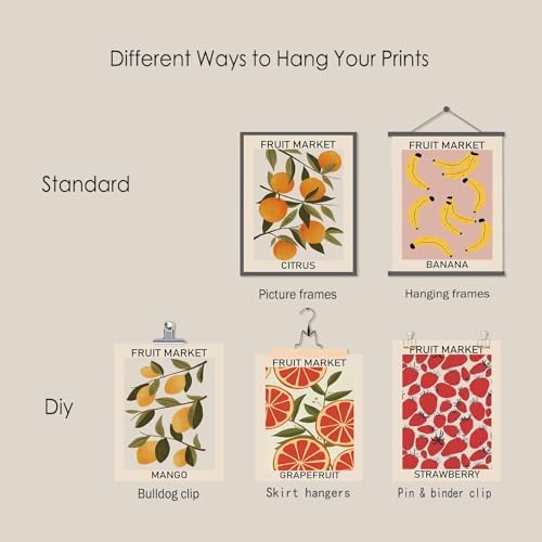 KBKBART Set of 9 Fruit Market Wall Art Prints Poster Kitchen Artwork 8x10in - Image 7
