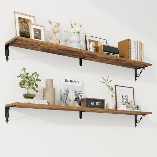 RICHFOCUS Floating Shelves for Wall Decor, 55.1W x 8D Shelf Set of 2, 8 Inch by RICHFOCUS
