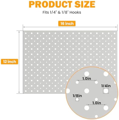 Pegboard Smith Metal Pegboard Panels, Wall-Mounted Pegboard Organizer System - Image 2