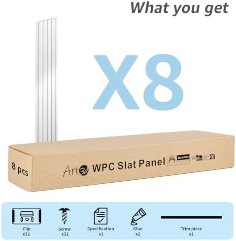 Art3d 108 x 6 in WPC Wood Slat Wall Panels, 3D Wall Accents - Image 3