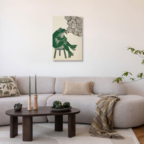 Unframed Smoking Frog Canvas Wall Art 12x16in - Image 7