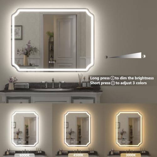 66x40 Inch LED Lighted Bathroom Vanity Mirror - Image 3
