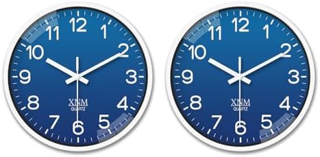 XNM 2 Pack Wall Clock 8 Inch Small Wall Clocks Battery Operated by XNMwallclock
