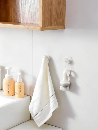2 Pack Adhesive Coat Hooks for Bathrooms White Wall Robe Towel Hooks for - Image 3