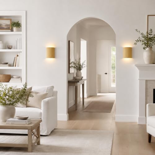 Indoor Hardwired Up and Down Cream Wall Sconce Set of 2 Modern LED 3000K - Image 3