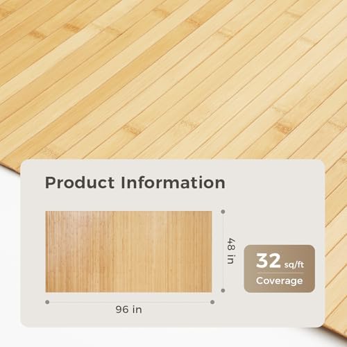 OUZUGIE 1 Pack 96x48 Inch Natural Bamboo Wall Panel - Image 2