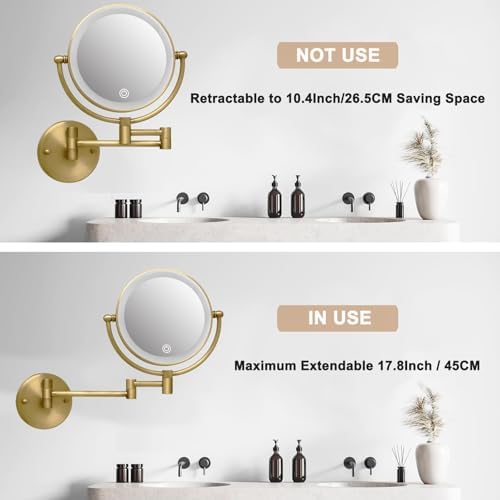 8" Lighted Make up Mirror Wall Mounted 10X Magnifying Hardwired - Image 5