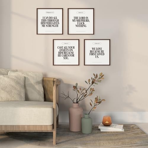 Locomiss Black and White Christian Modern Bible Verse Wall Art Decor 10x10 - Image 5