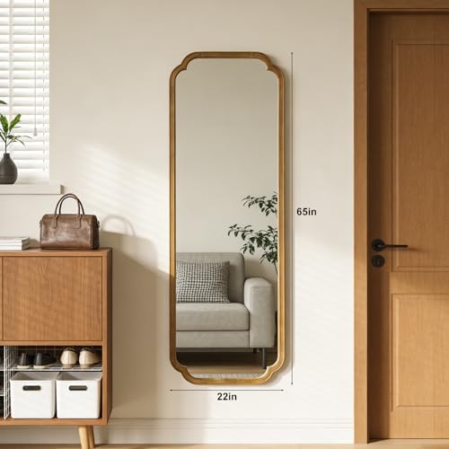 HOMECOOKIN Full Length Mirror Wall Mounted, Rustic Wooden Frame Floor Mirror - Image 2