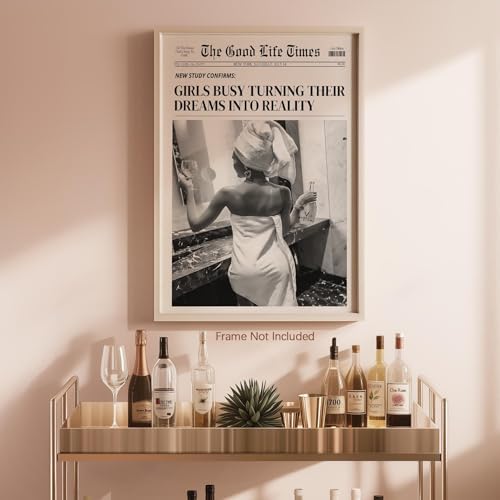 Fashion Black And White Newspaper Wall Art 8x12in UnFramed Retro Cocktail - Image 5