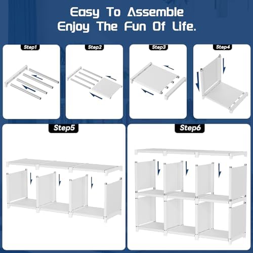 18 Cube Storage Organizer Closet, Metal Book Shelf - Image 6