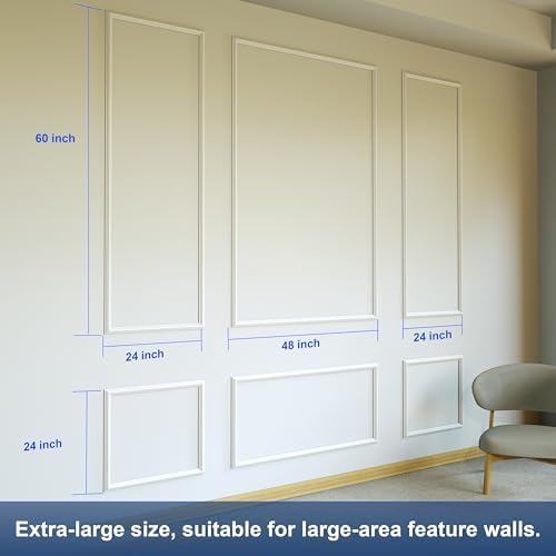NeatiEase Peel and Stick Wall Molding Kit 6-Frame Pre-Made, Ready-to-Assemble - Image 2