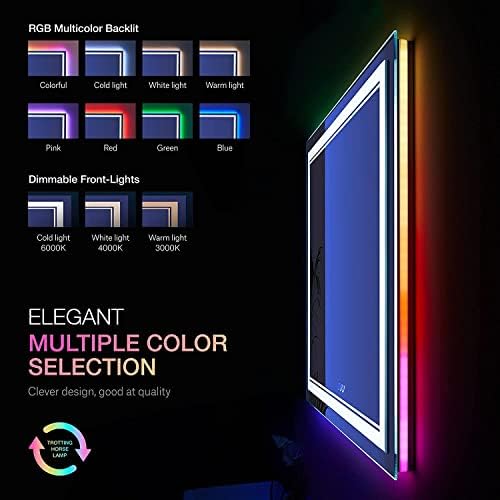 72x36 Inch RGB LED Bathroom Mirror - Image 2