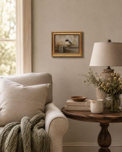 Gold Framed Wall Art, Rustic Nature Bird Canvas Prints, Neutral Farmhouse Bird - Image 4