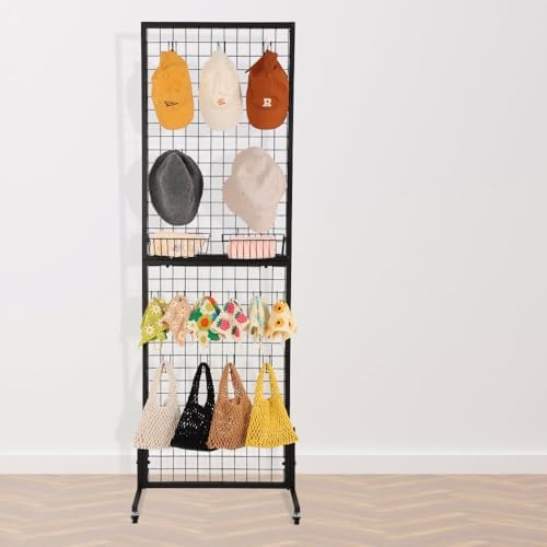 1.8' x 5.7' Grid Wall Panels Standing Wire Grid, Display Rack - Image 2