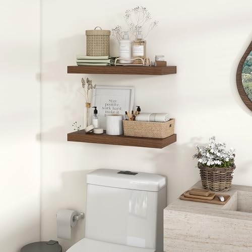 Heimlove Floating Shelves 23.6" W x 10.3" D Walnut Set of 2 - Image 2