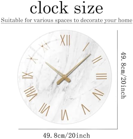 Large Marble Wall Clocks Battery Operated 20 Inch - Image 2
