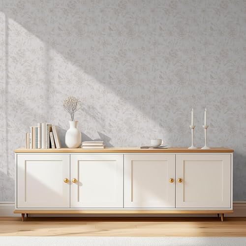 Dimoon 17.3" X 236" Peel and Stick Wallpaper Floral Contact Paper Boho Beige - Image 7