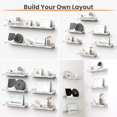upsimples Floating Shelves for Wall Decor Storage Rustic White - Image 4