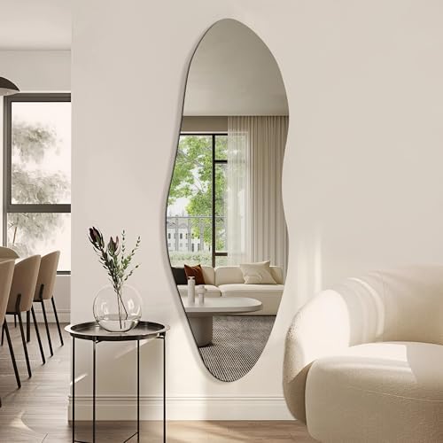 Niccy Wavy Full Length Mirror, Irregular Wall-Mounted Mirror - Image 6