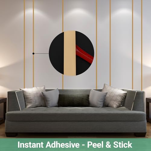 Gaahing 196.8" x 0.5" Shiny Gold Molding & Wall Trim, Flexible Peel and Stick - Image 3