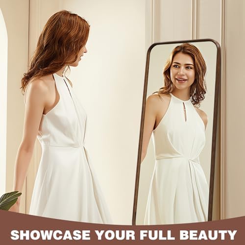 Niccy Rect Full Length Mirror, Wall-Mounted Wood Mirror - Image 6