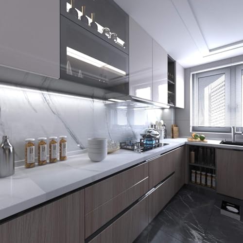 BAYYA White Marble Wallpaper Peel Stick Countertops Granite Contact Paper - Image 2
