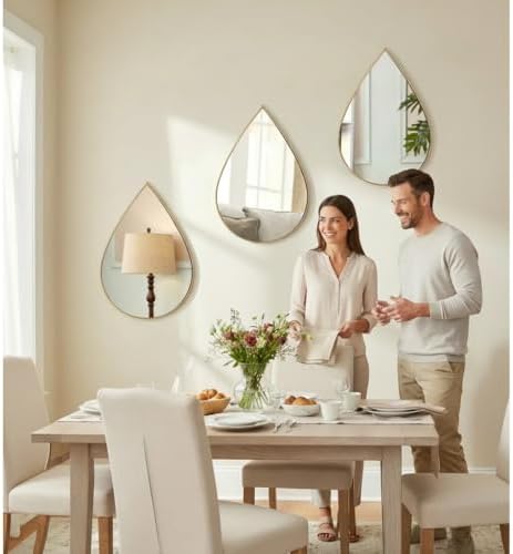 DECANIT Decorative Wall Mirrors Set of 3, Bedroom & Entryway – Modern Farmhouse - Image 4
