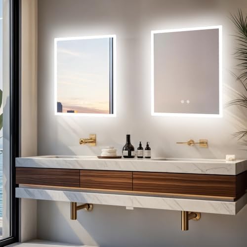 LUVODI Bathroom LED Mirror Backlit: Rectangular Vanity Mirror 20x24 inches - Image 2