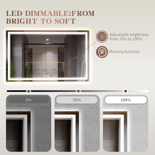EOGOW 48"x30" LED Bathroom Mirror - Image 5