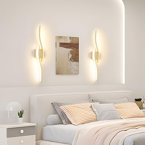 Daunton Modern Gold Wall Light Fixture Set of 2, RC Dimmable LED Wall Light - Image 5