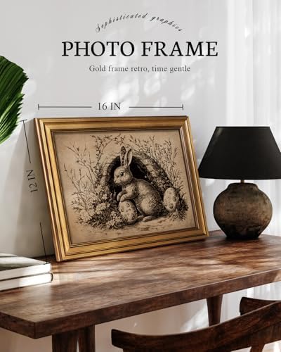 VIYYIEA Vintage Rabbit Wall Art, Antique Engraving Bunny, 12x16 Inch - Image 2