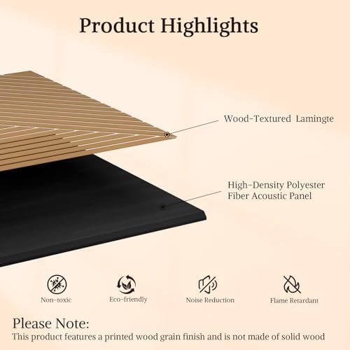 Acoustic Wall Panels, 6 Piece 23.62"X 23.62" PVC Peel and Stick Wall Panels - Image 3