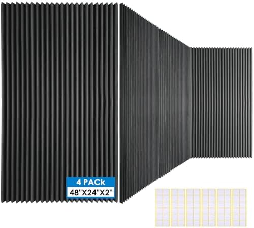 4 PCS Acoustic Panels, High Density Fireproof Noise Cancelling Foam Studio Foam by Unknown