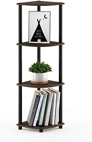 Furinno TURN-N-TUBE Corner Shelf, 4-Tier Corner Bookshelf, Display Storage - Image 6