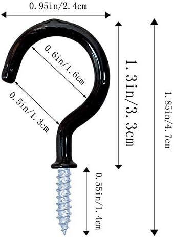 yuntop 12 Pack Vinyl Coated Ceiling Hooks, Screw-in Mug Hooks - Image 3