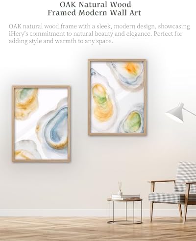 iHery 12x16in Blue Oyster Framed Coastal Wall Art, Acrylic Front - Image 5