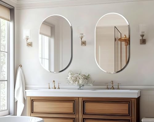 Frameless Oblong Wall Mirror: Modern Glass Mirror 39.4x19.7 inch - Image 5