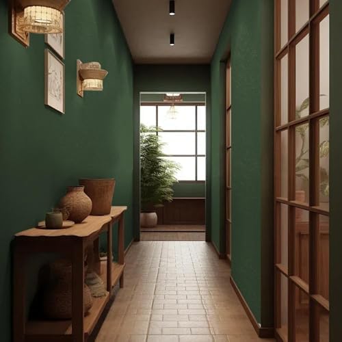 Dark Green Peel and Stick Wallpaper Removable Silk Texture Contact Paper - Image 3