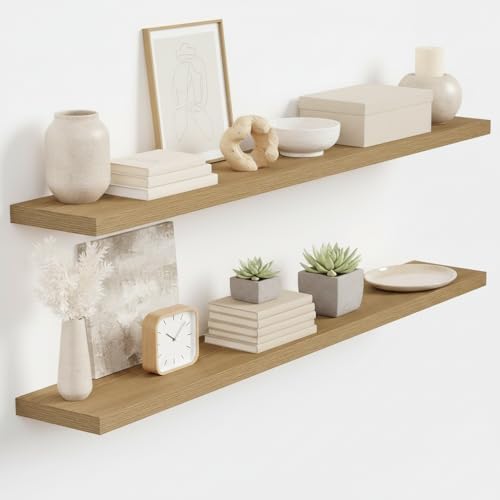 Vivelove Floating Shelves 9 inch Deep 48”Long Set of 2 by VIVELOVE