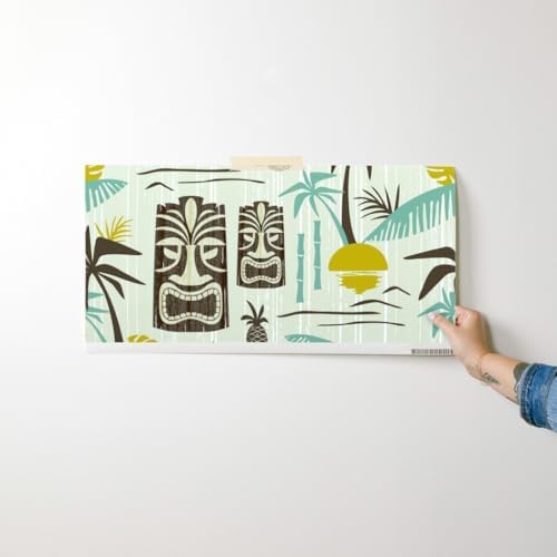 Spoonflower Island Tiki Tan Peel and Stick Removable Wallpaper - Image 7